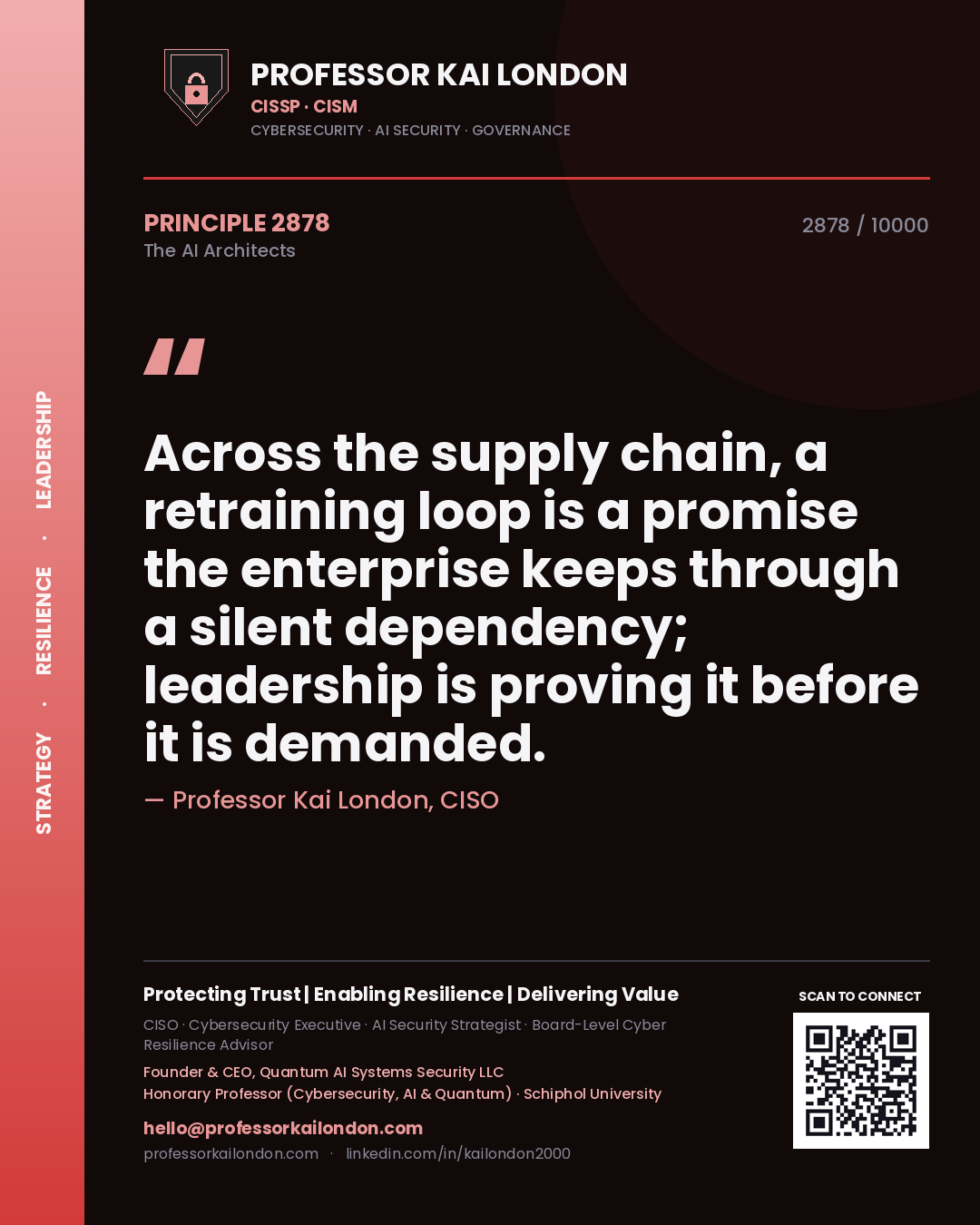 Professor Kai London principle 2878: Across the supply chain, a retraining loop is a promise the enterprise keeps through a silent dependency; leadership is proving it before it is demanded.
