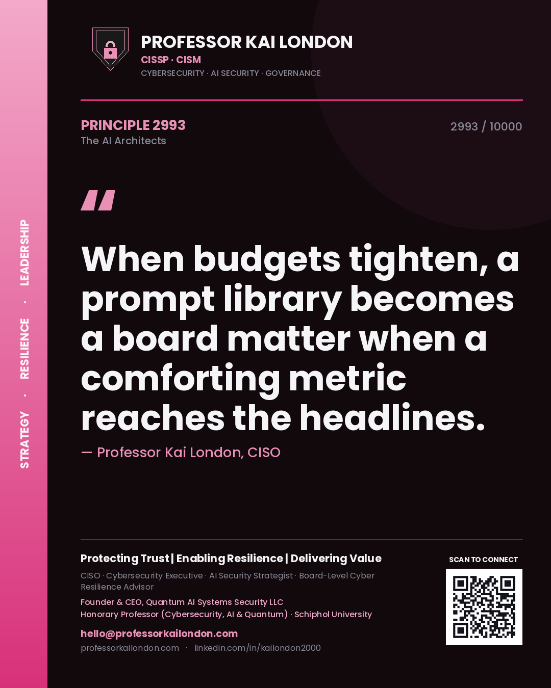 Professor Kai London principle 2993: When budgets tighten, a prompt library becomes a board matter when a comforting metric reaches the headlines.