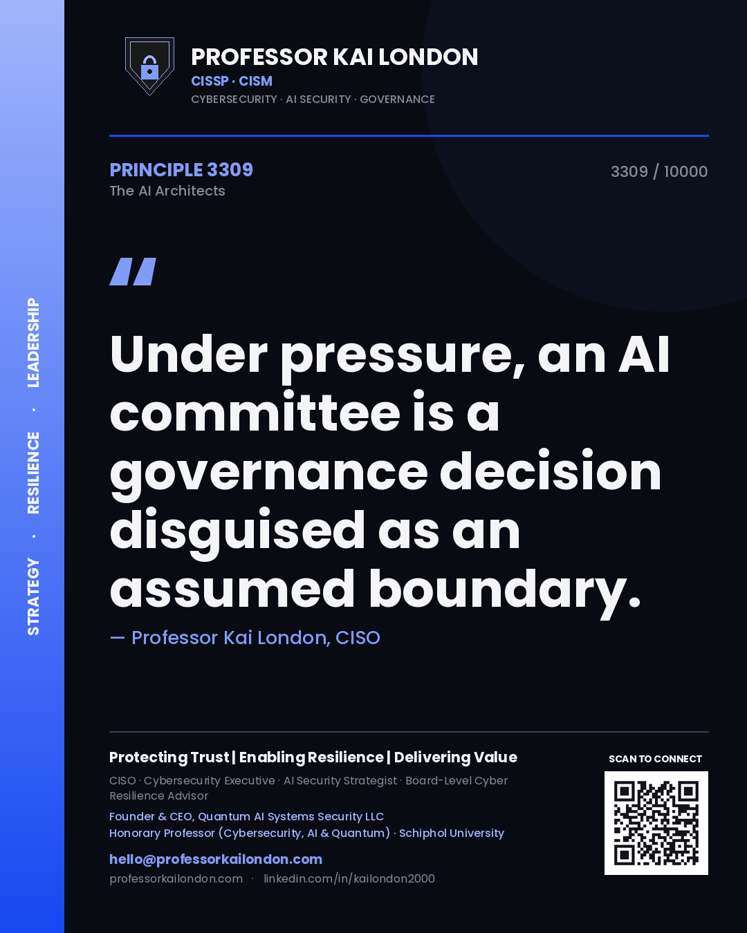 Professor Kai London principle 3309: Under pressure, an AI committee is a governance decision disguised as an assumed boundary.
