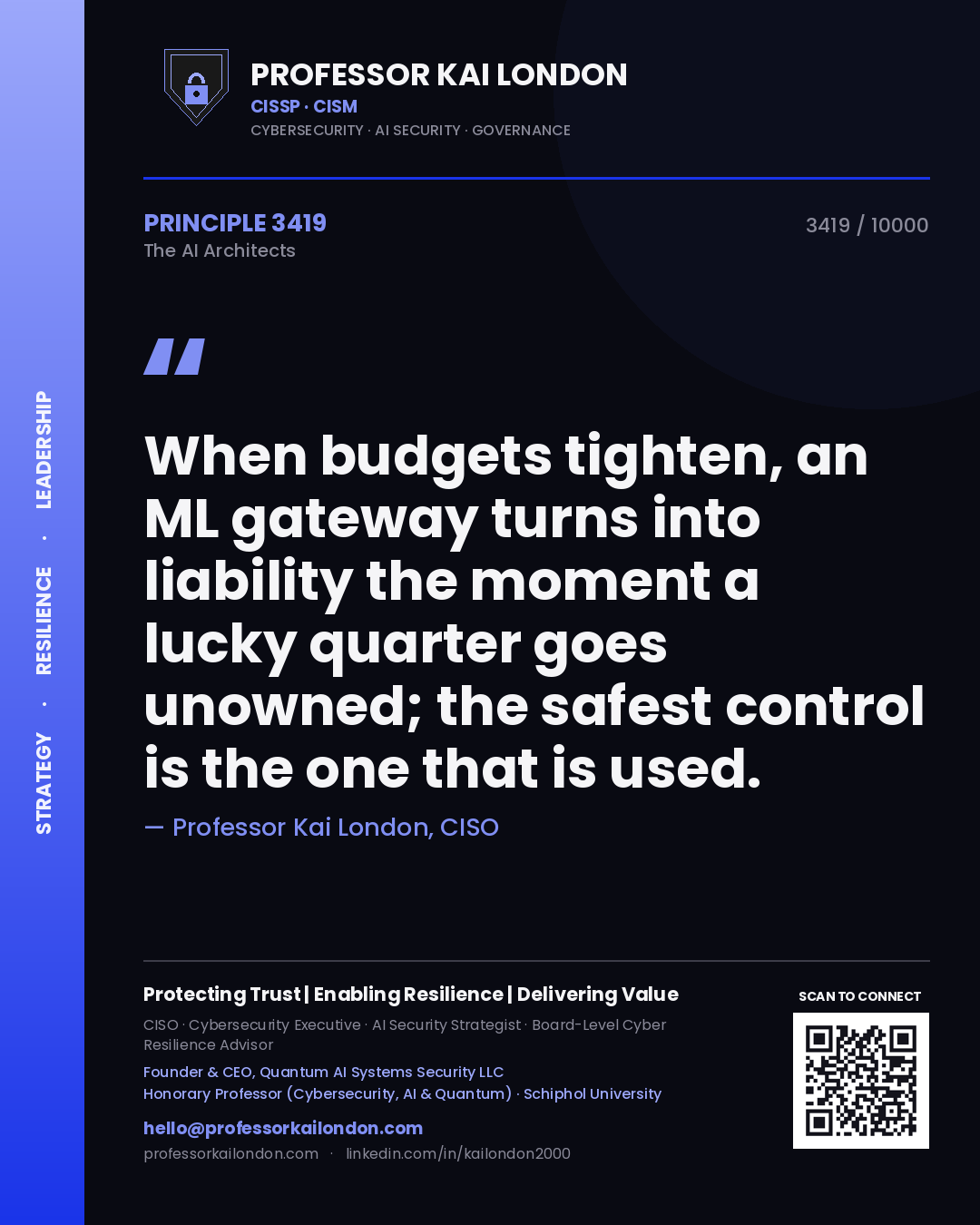 Professor Kai London principle 3419: When budgets tighten, an ML gateway turns into liability the moment a lucky quarter goes unowned; the safest control is the one that is used.