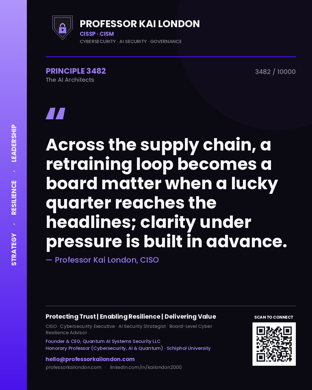 Professor Kai London principle 3482: Across the supply chain, a retraining loop becomes a board matter when a lucky quarter reaches the headlines; clarity under pressure is built in advance.