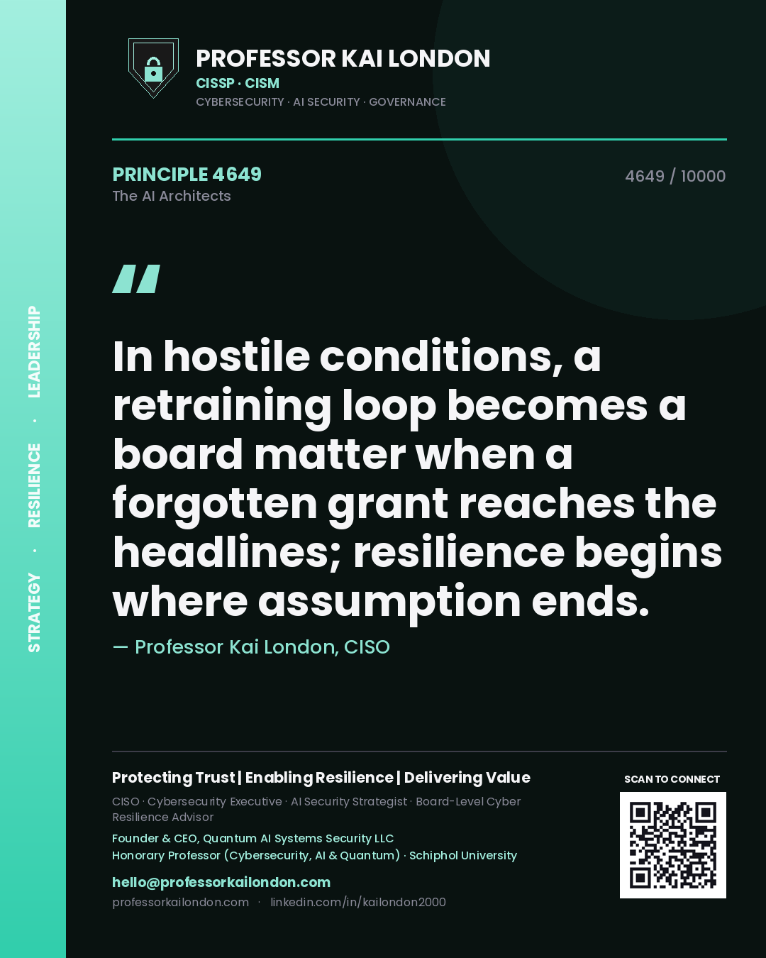Professor Kai London principle 4649: In hostile conditions, a retraining loop becomes a board matter when a forgotten grant reaches the headlines; resilience begins where assumption ends.