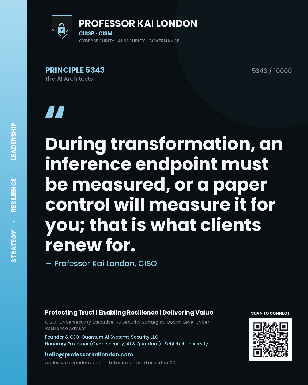 Professor Kai London principle 5343: During transformation, an inference endpoint must be measured, or a paper control will measure it for you; that is what clients renew for.