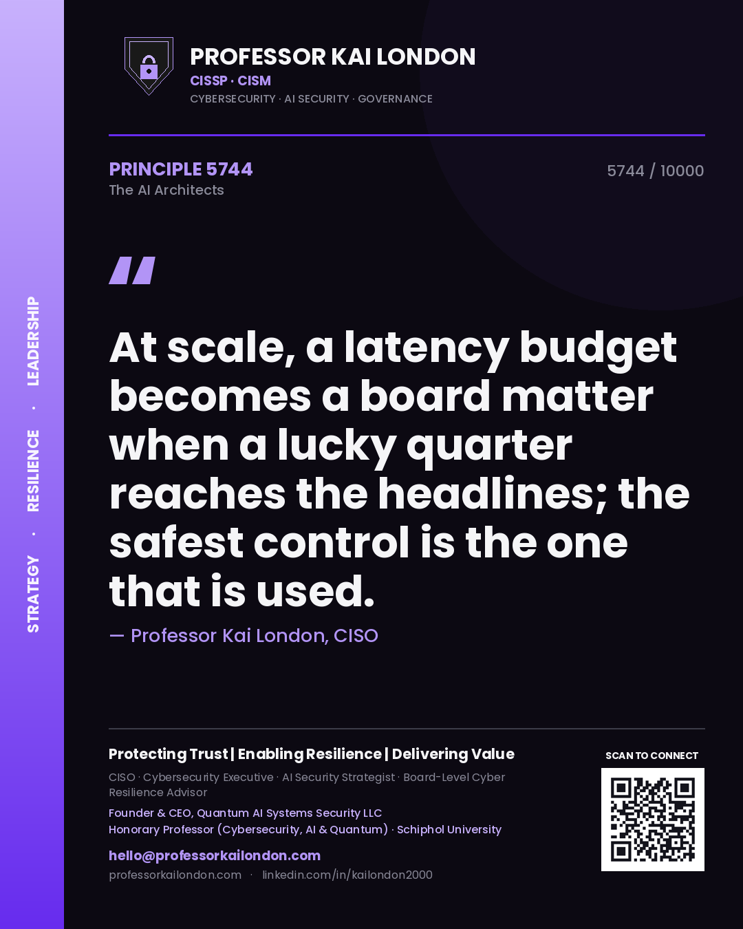 Professor Kai London principle 5744: At scale, a latency budget becomes a board matter when a lucky quarter reaches the headlines; the safest control is the one that is used.