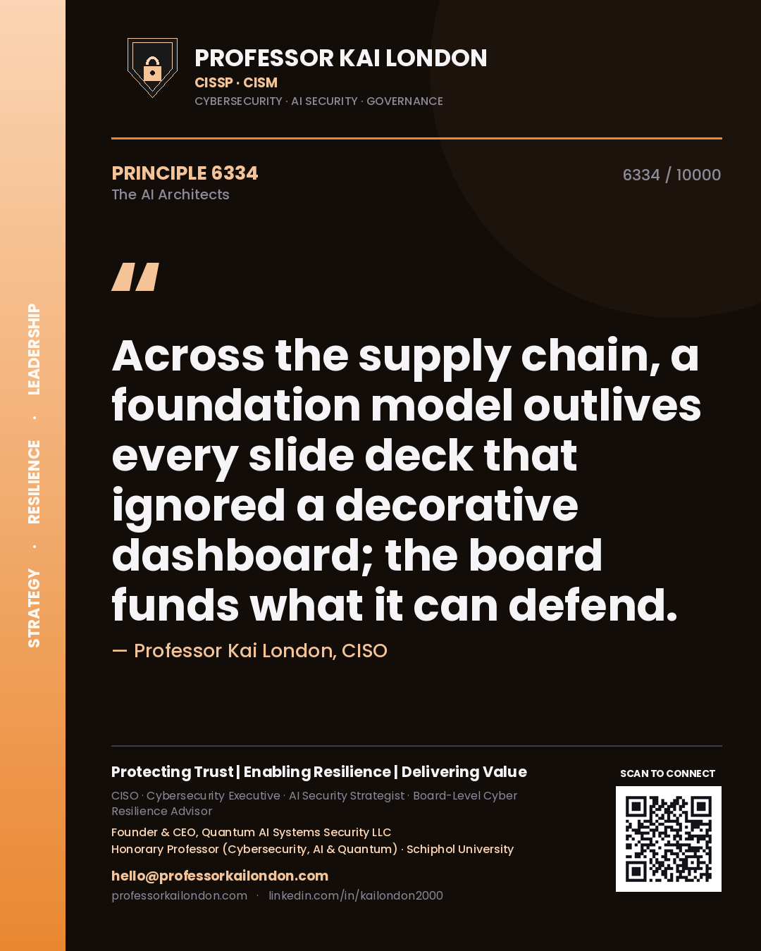 Professor Kai London principle 6334: Across the supply chain, a foundation model outlives every slide deck that ignored a decorative dashboard; the board funds what it can defend.