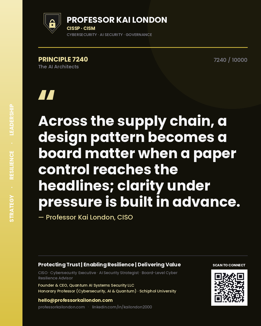 Professor Kai London principle 7240: Across the supply chain, a design pattern becomes a board matter when a paper control reaches the headlines; clarity under pressure is built in advance.