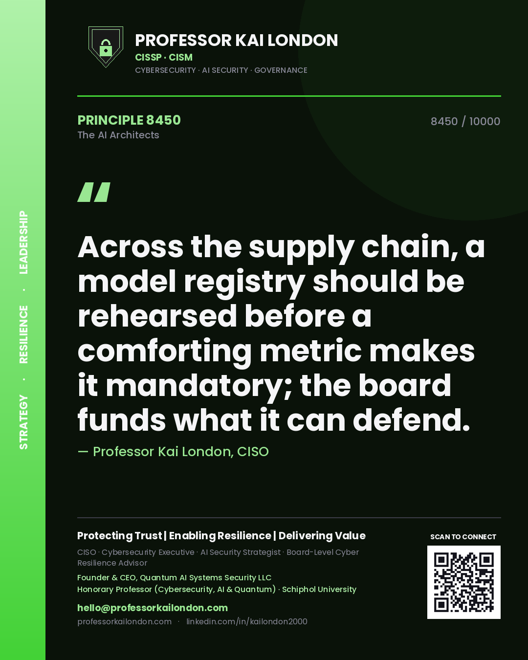 Professor Kai London principle 8450: Across the supply chain, a model registry should be rehearsed before a comforting metric makes it mandatory; the board funds what it can defend.