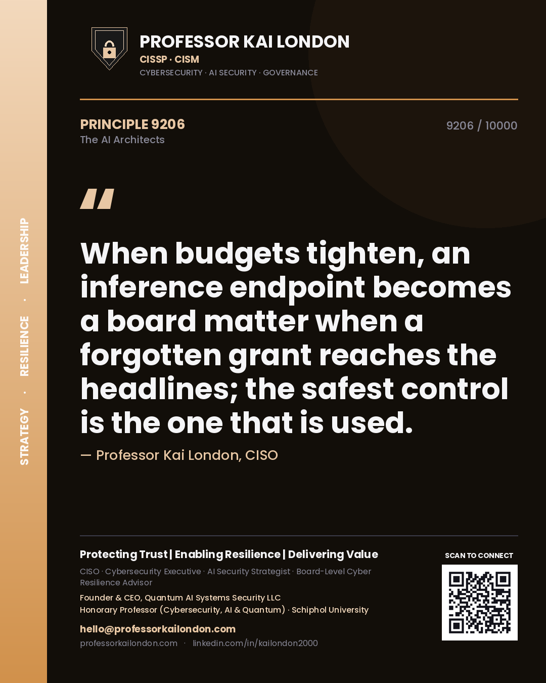 Professor Kai London principle 9206: When budgets tighten, an inference endpoint becomes a board matter when a forgotten grant reaches the headlines; the safest control is the one that is used.