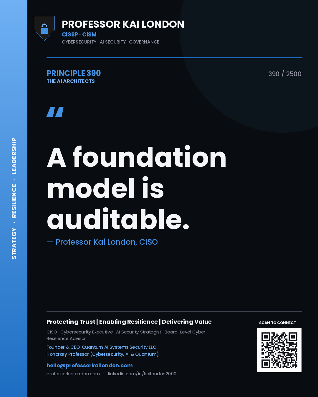 Professor Kai London principle 390: A foundation model is auditable.