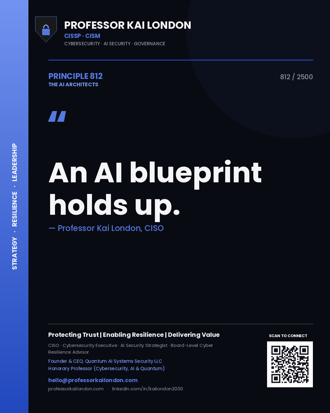 Professor Kai London principle 812: An AI blueprint holds up.