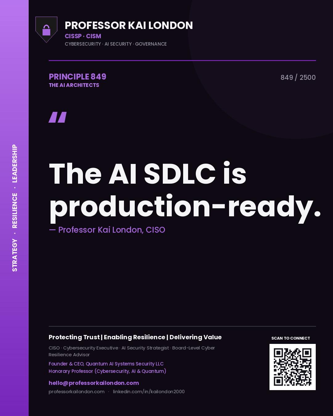 Professor Kai London principle 849: The AI SDLC is production-ready.