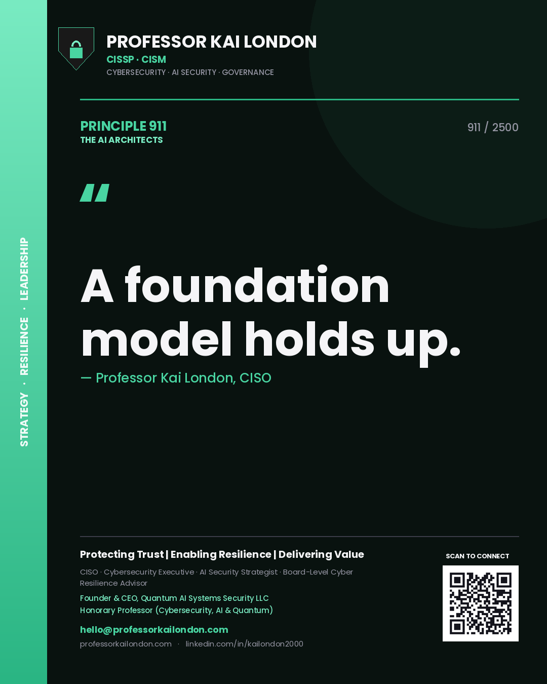Professor Kai London principle 911: A foundation model holds up.