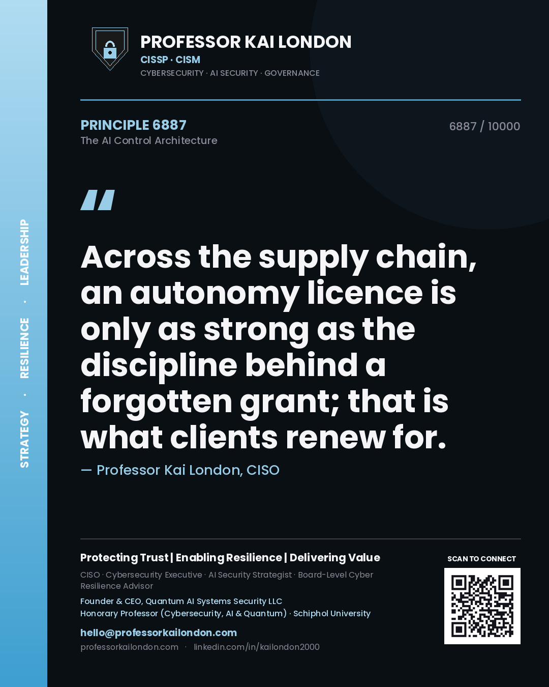Professor Kai London principle 6887: Across the supply chain, an autonomy licence is only as strong as the discipline behind a forgotten grant; that is what clients renew for.