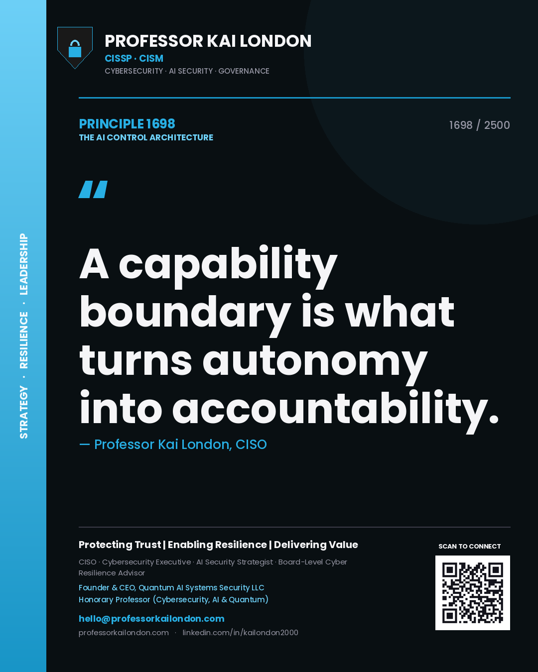 Professor Kai London principle 1698: A capability boundary is what turns autonomy into accountability.