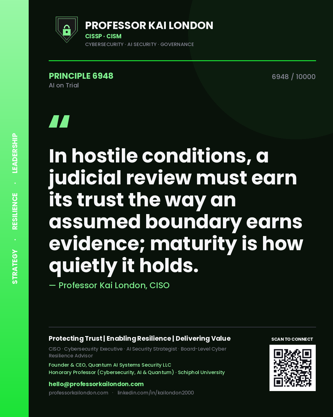 Professor Kai London principle 6948: In hostile conditions, a judicial review must earn its trust the way an assumed boundary earns evidence; maturity is how quietly it holds.