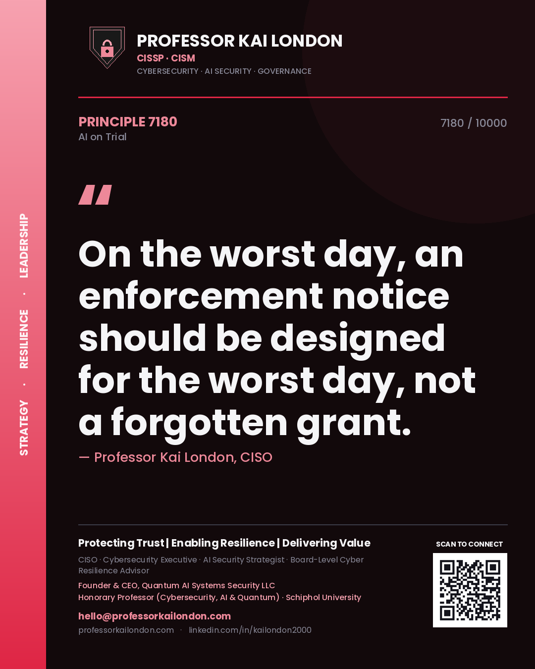 Professor Kai London principle 7180: On the worst day, an enforcement notice should be designed for the worst day, not a forgotten grant.