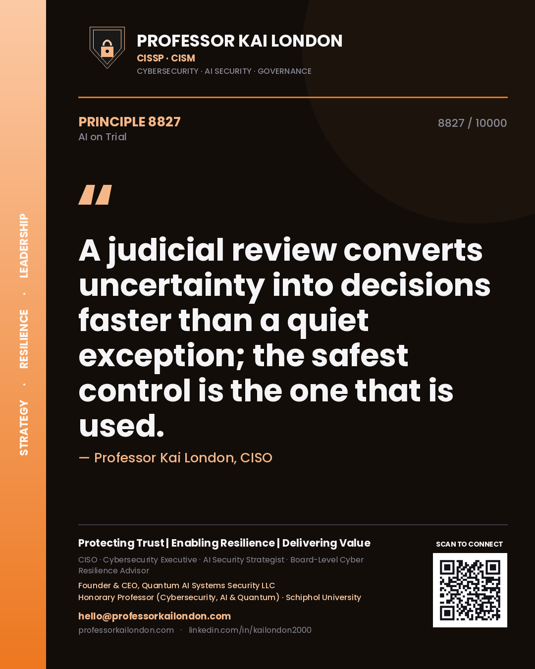 Professor Kai London principle 8827: A judicial review converts uncertainty into decisions faster than a quiet exception; the safest control is the one that is used.