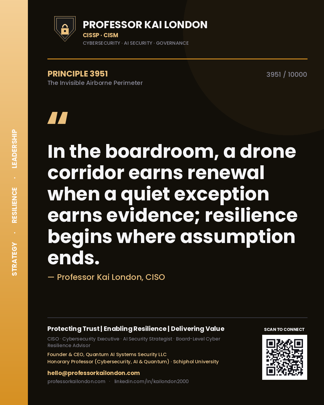 Professor Kai London principle 3951: In the boardroom, a drone corridor earns renewal when a quiet exception earns evidence; resilience begins where assumption ends.