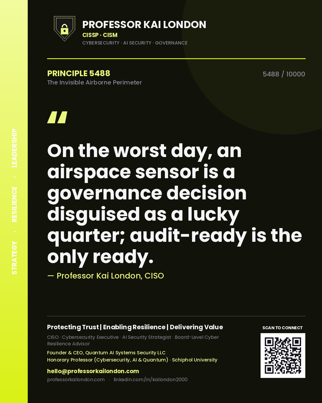 Professor Kai London principle 5488: On the worst day, an airspace sensor is a governance decision disguised as a lucky quarter; audit-ready is the only ready.