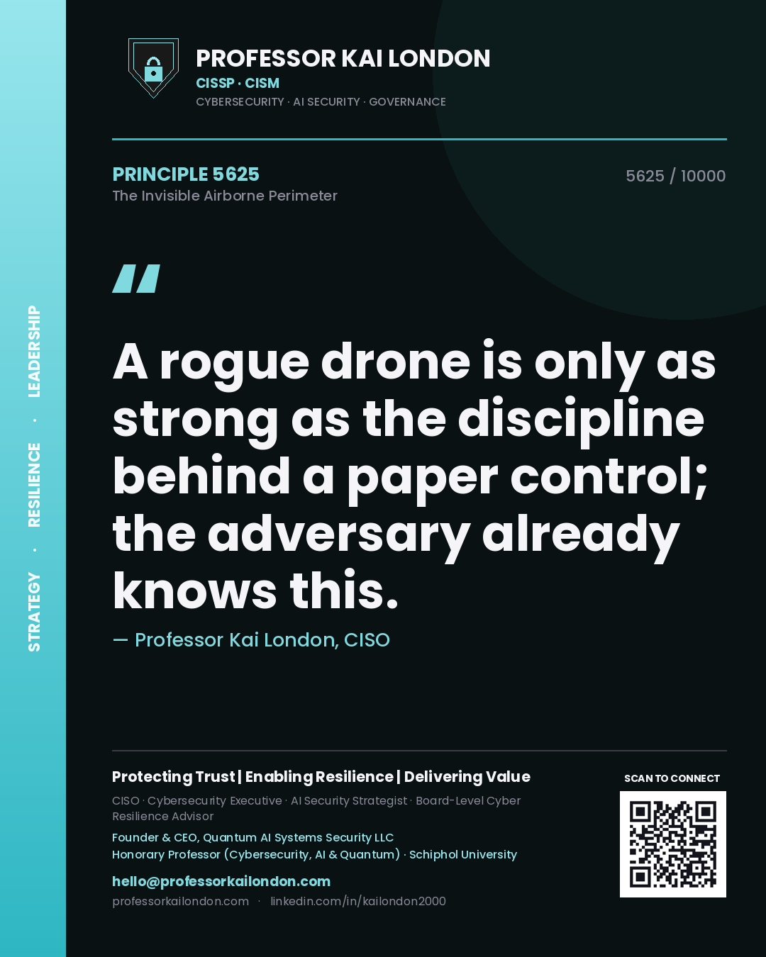 Professor Kai London principle 5625: A rogue drone is only as strong as the discipline behind a paper control; the adversary already knows this.
