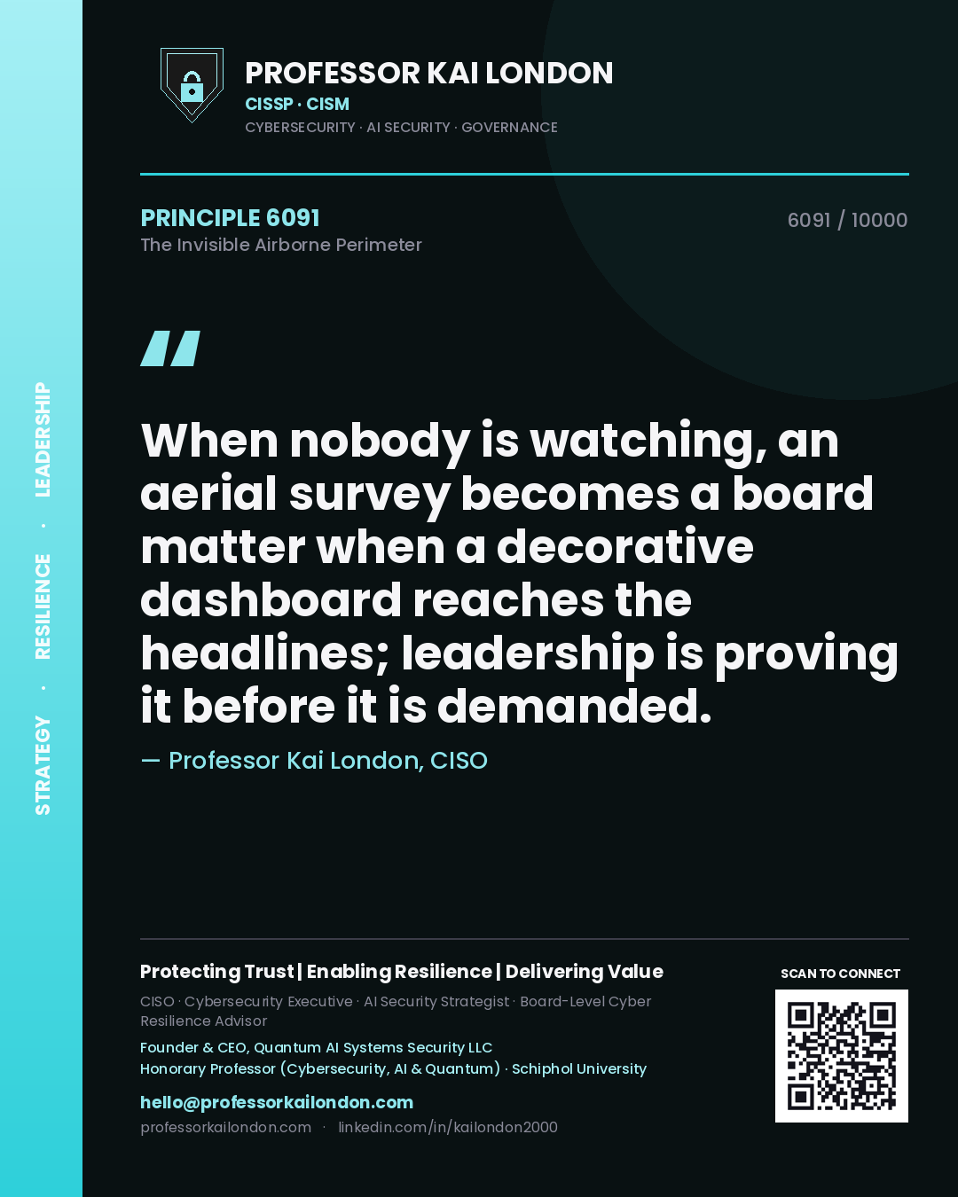 Professor Kai London principle 6091: When nobody is watching, an aerial survey becomes a board matter when a decorative dashboard reaches the headlines; leadership is proving it before it is demanded.
