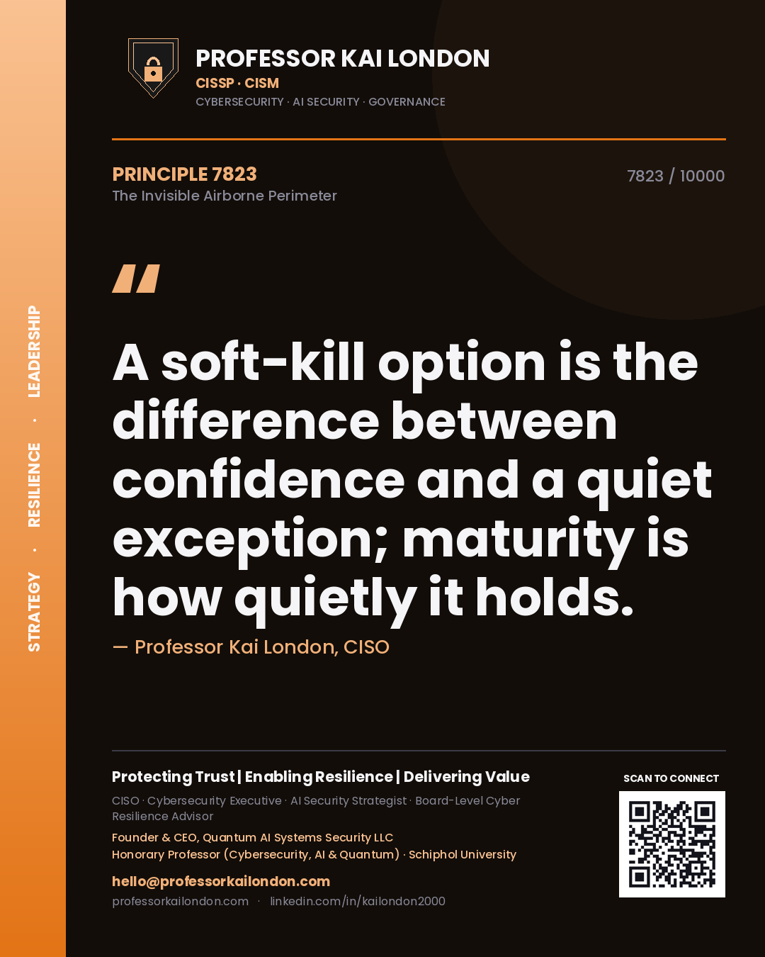 Professor Kai London principle 7823: A soft-kill option is the difference between confidence and a quiet exception; maturity is how quietly it holds.