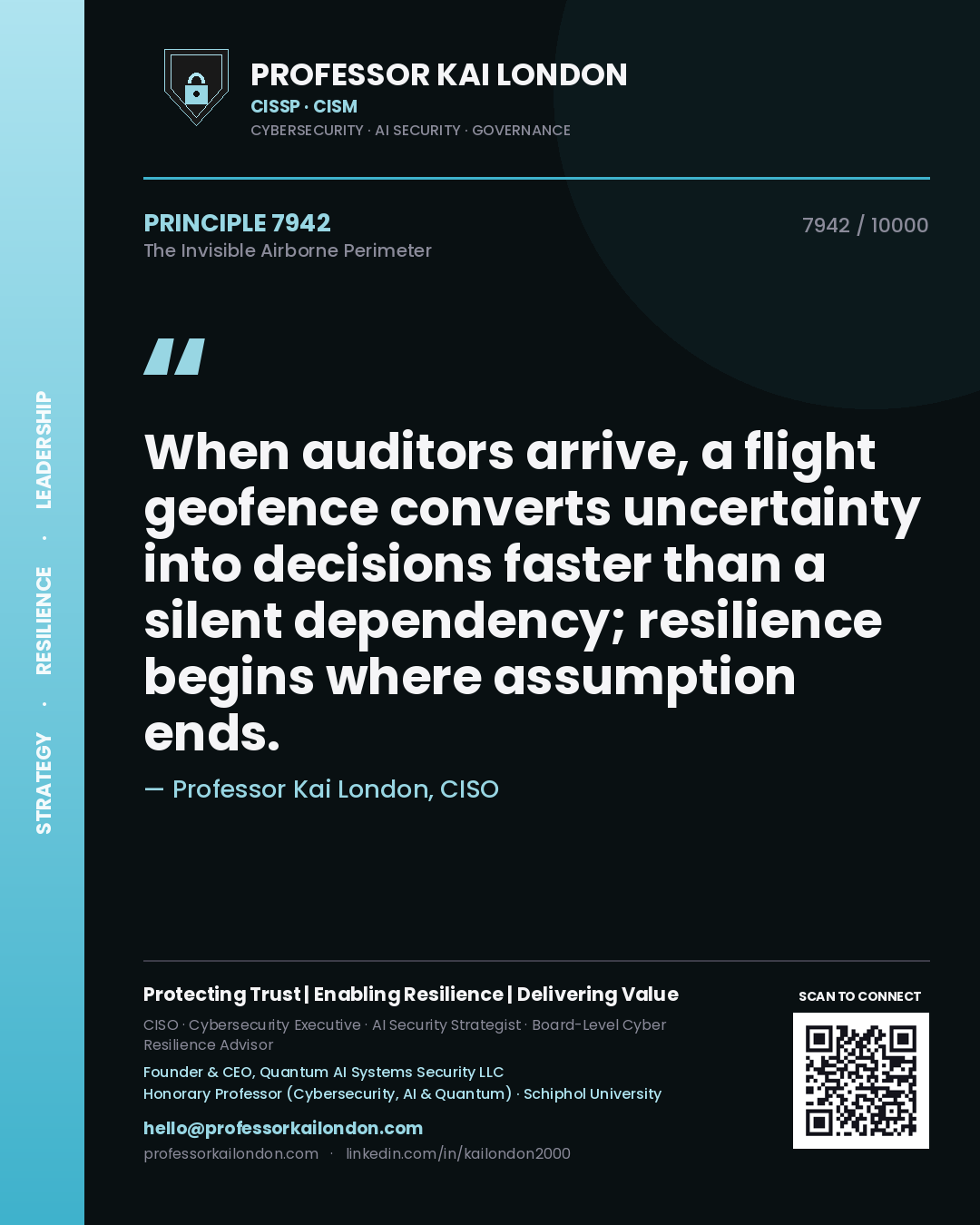 Professor Kai London principle 7942: When auditors arrive, a flight geofence converts uncertainty into decisions faster than a silent dependency; resilience begins where assumption ends.