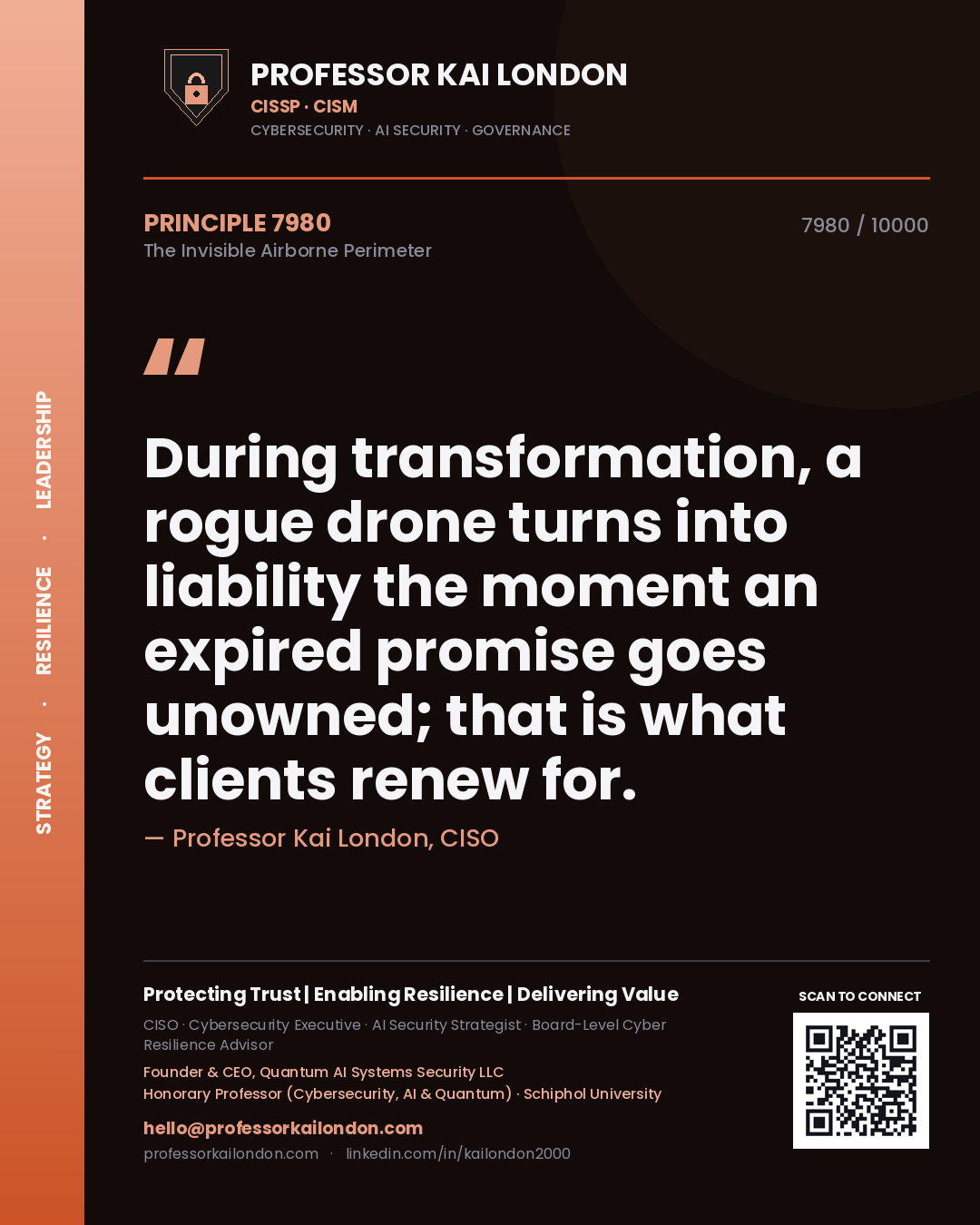 Professor Kai London principle 7980: During transformation, a rogue drone turns into liability the moment an expired promise goes unowned; that is what clients renew for.