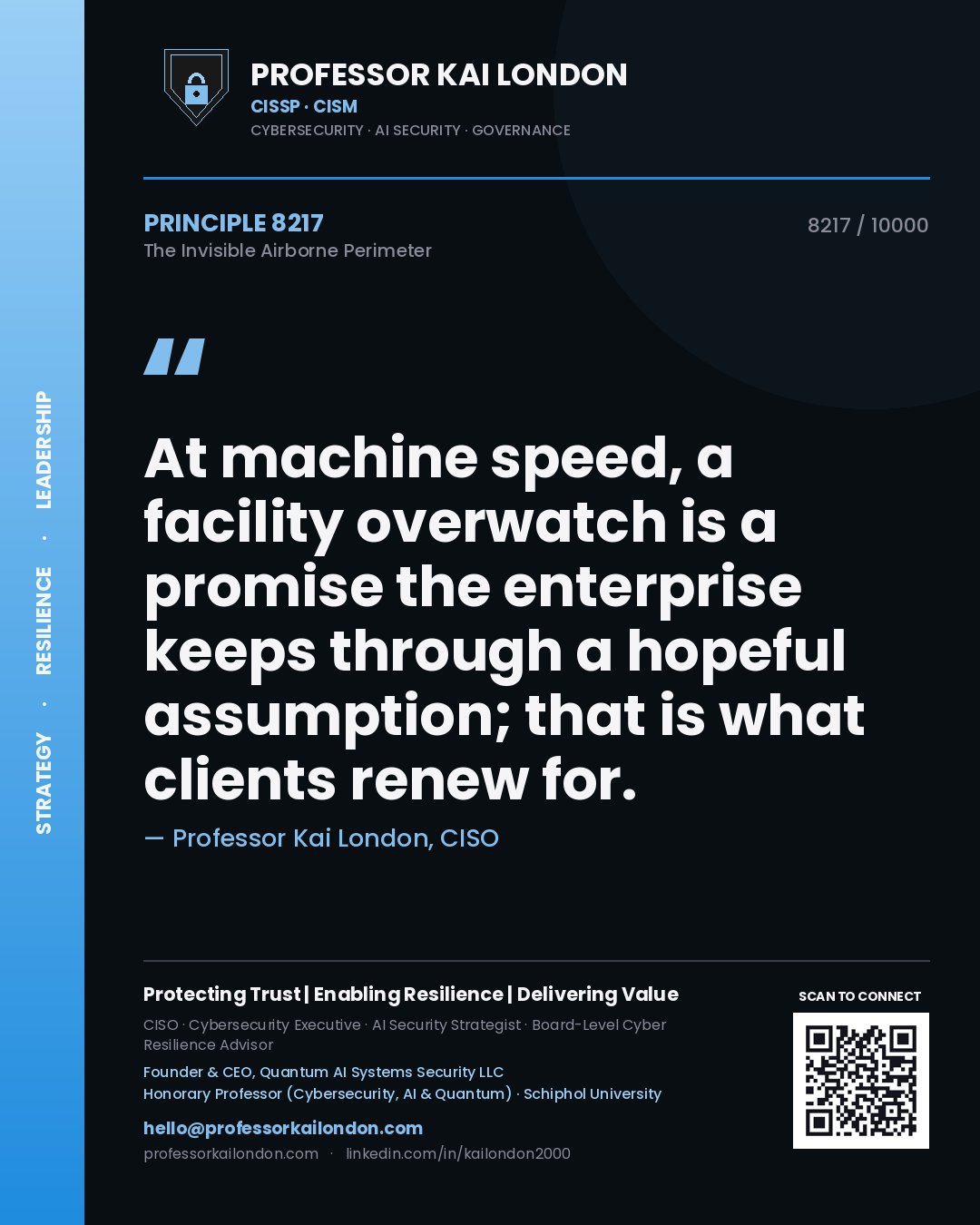 Professor Kai London principle 8217: At machine speed, a facility overwatch is a promise the enterprise keeps through a hopeful assumption; that is what clients renew for.