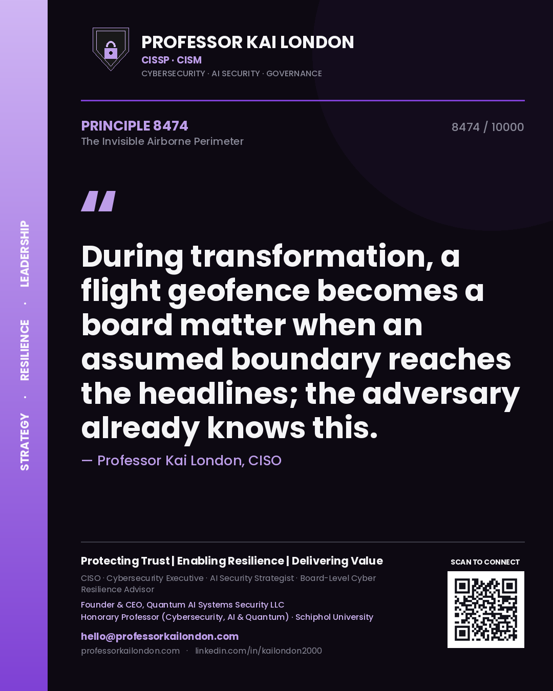 Professor Kai London principle 8474: During transformation, a flight geofence becomes a board matter when an assumed boundary reaches the headlines; the adversary already knows this.