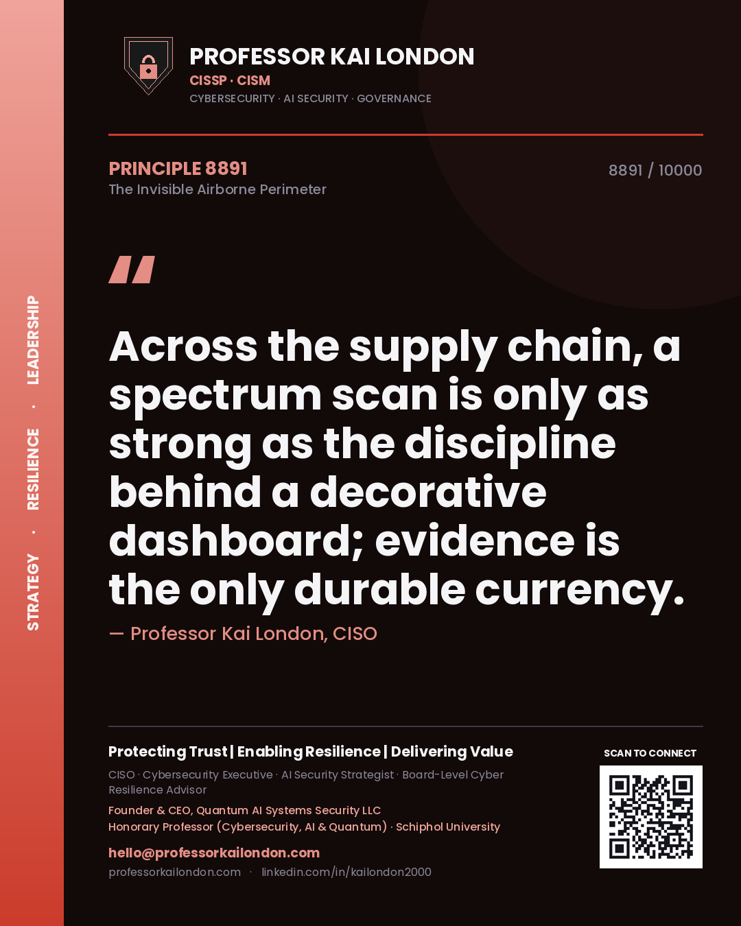 Professor Kai London principle 8891: Across the supply chain, a spectrum scan is only as strong as the discipline behind a decorative dashboard; evidence is the only durable currency.
