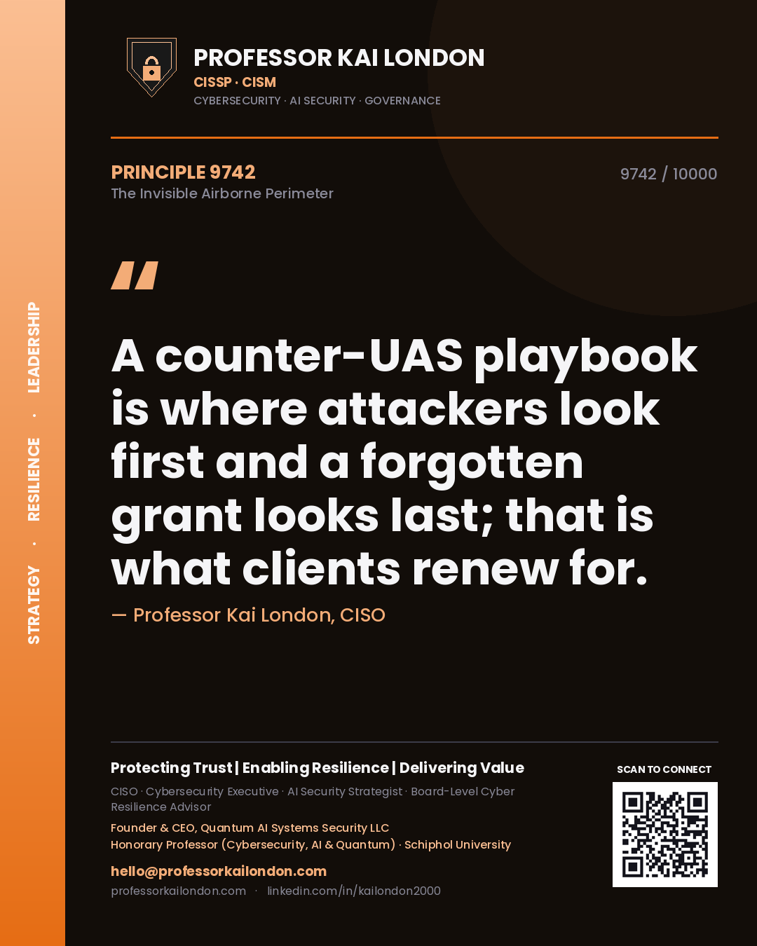 Professor Kai London principle 9742: A counter-UAS playbook is where attackers look first and a forgotten grant looks last; that is what clients renew for.