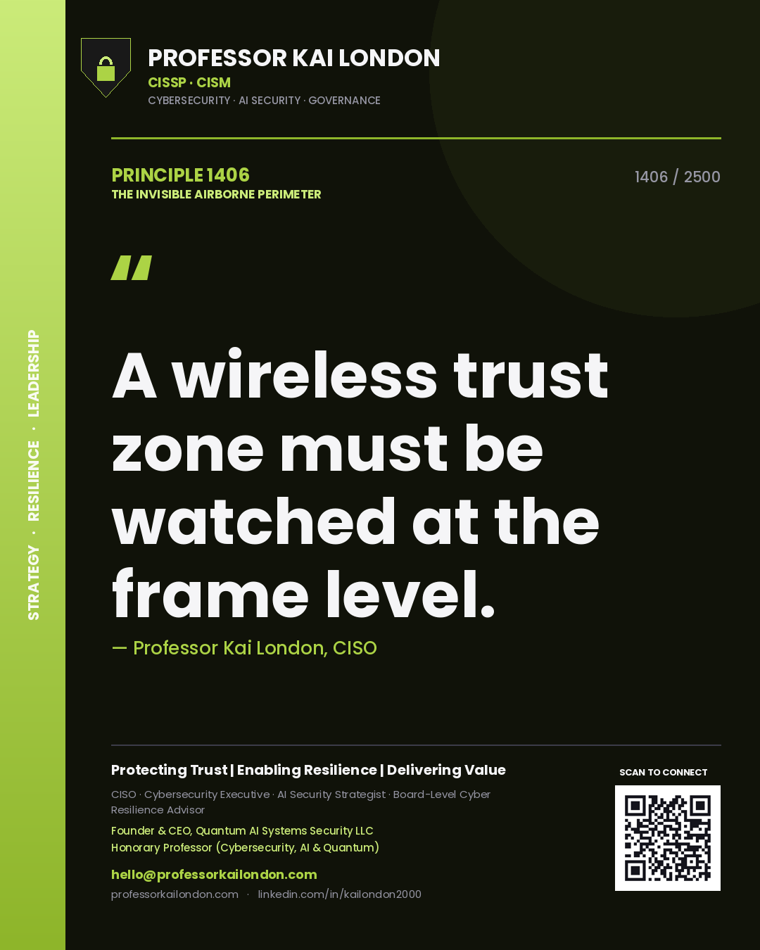 Professor Kai London principle 1406: A wireless trust zone must be watched at the frame level.