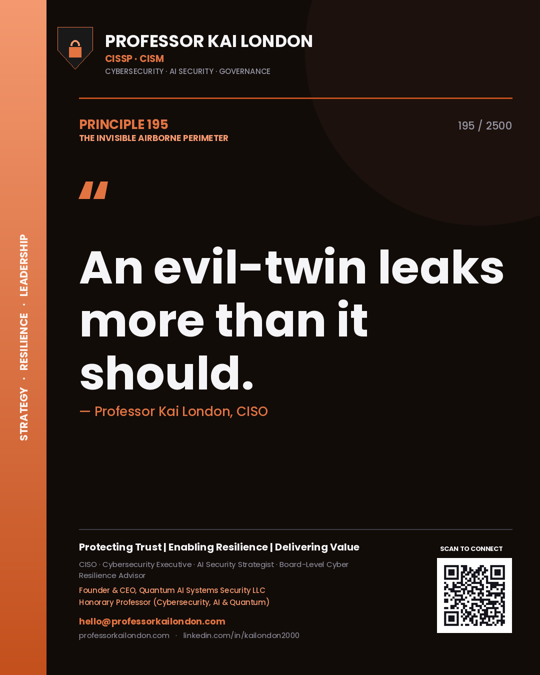 Professor Kai London principle 195: An evil-twin leaks more than it should.