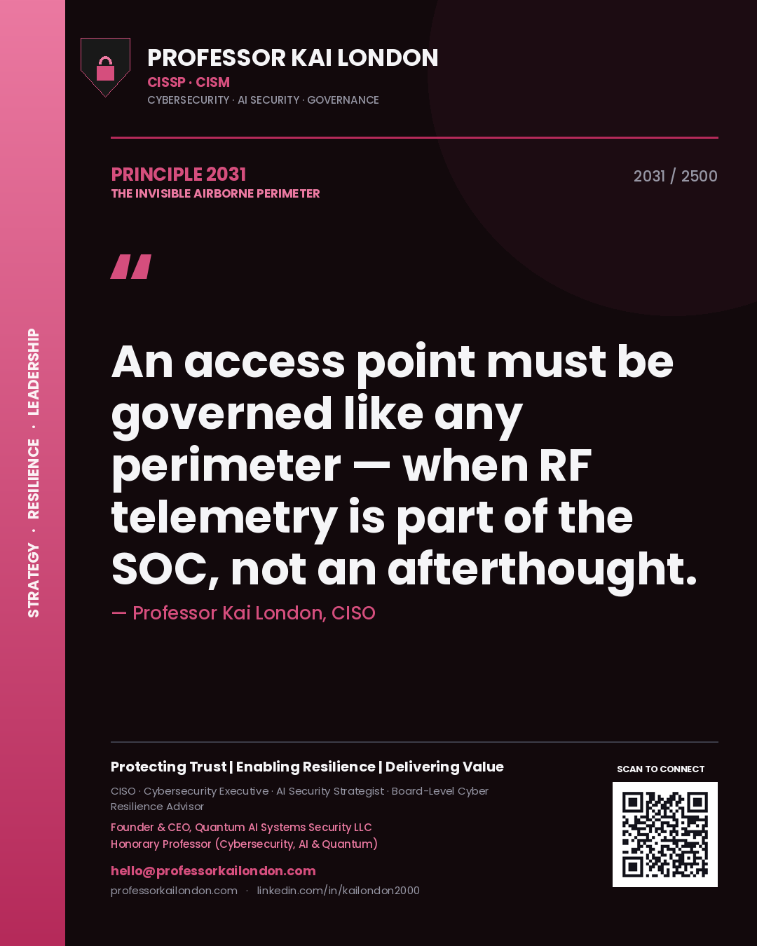 Professor Kai London principle 2031: An access point must be governed like any perimeter — when RF telemetry is part of the SOC, not an afterthought.