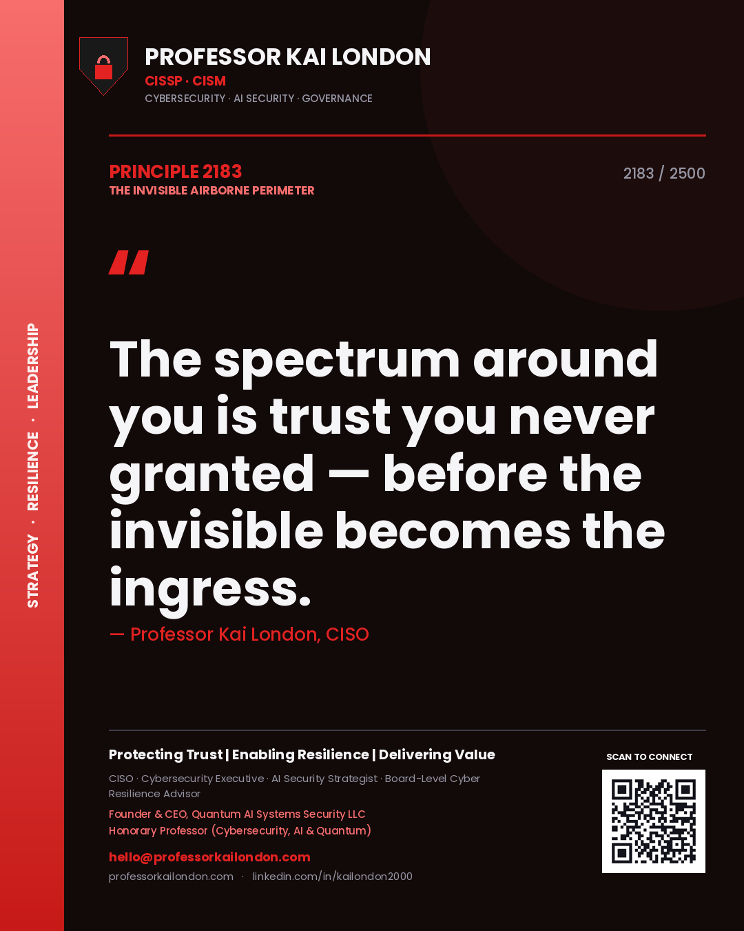 Professor Kai London principle 2183: The spectrum around you is trust you never granted — before the invisible becomes the ingress.