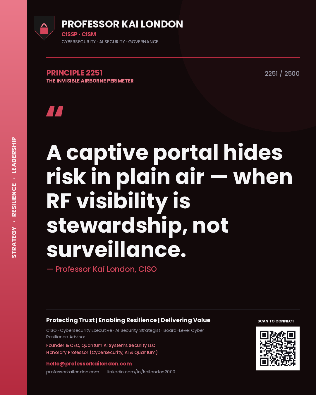 Professor Kai London principle 2251: A captive portal hides risk in plain air — when RF visibility is stewardship, not surveillance.