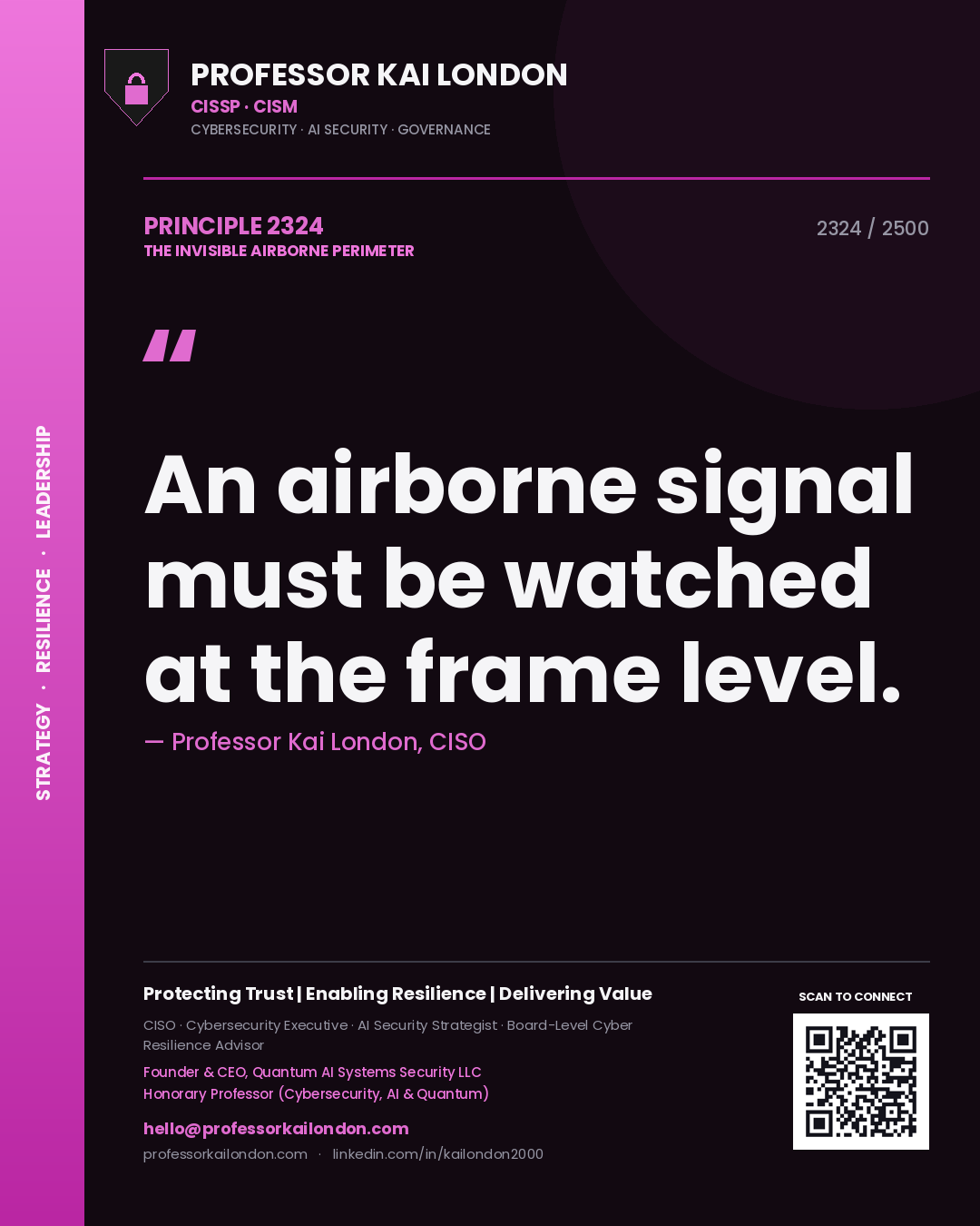 Professor Kai London principle 2324: An airborne signal must be watched at the frame level.