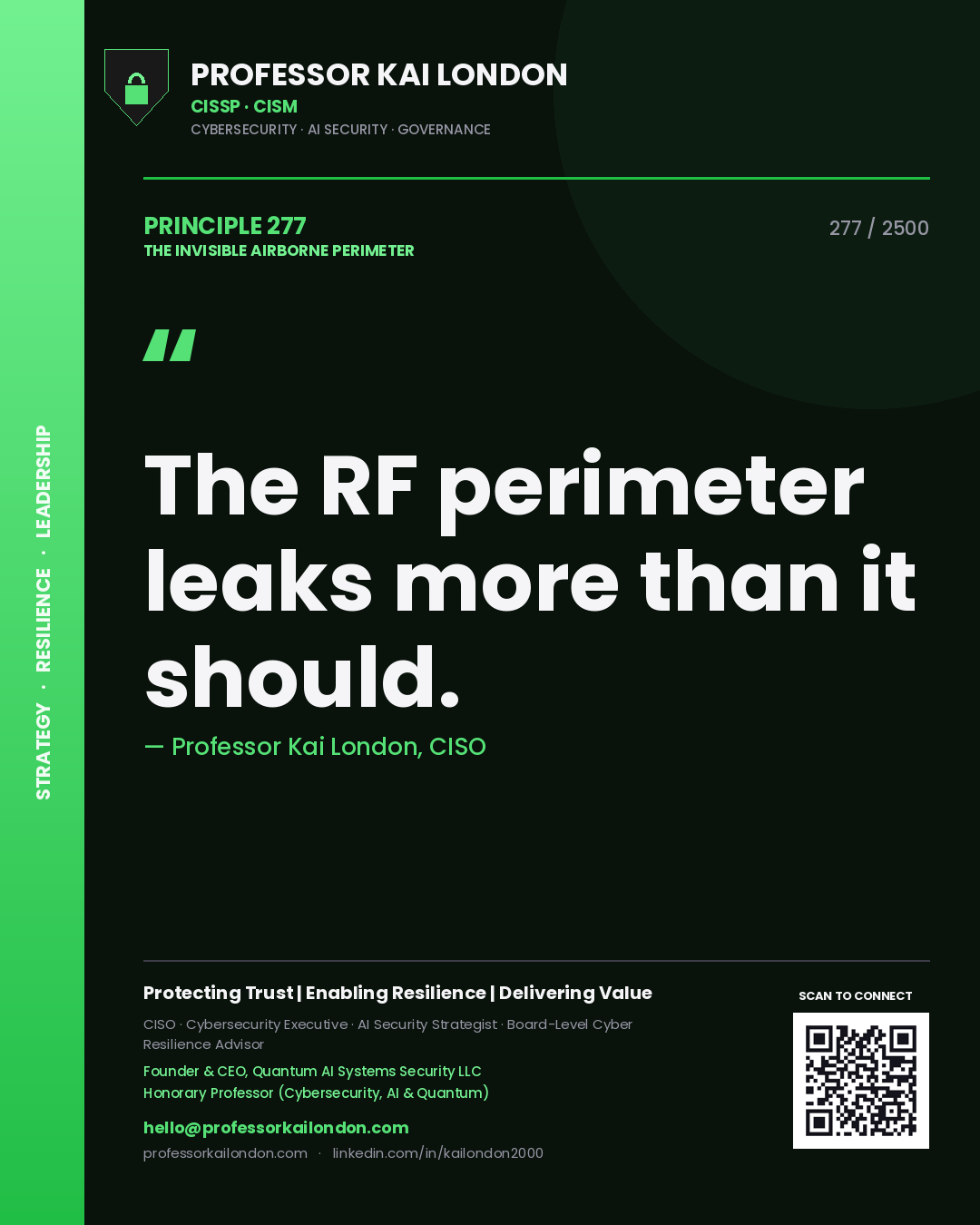 Professor Kai London principle 277: The RF perimeter leaks more than it should.