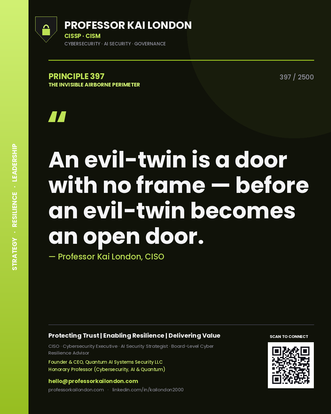 Professor Kai London principle 397: An evil-twin is a door with no frame — before an evil-twin becomes an open door.