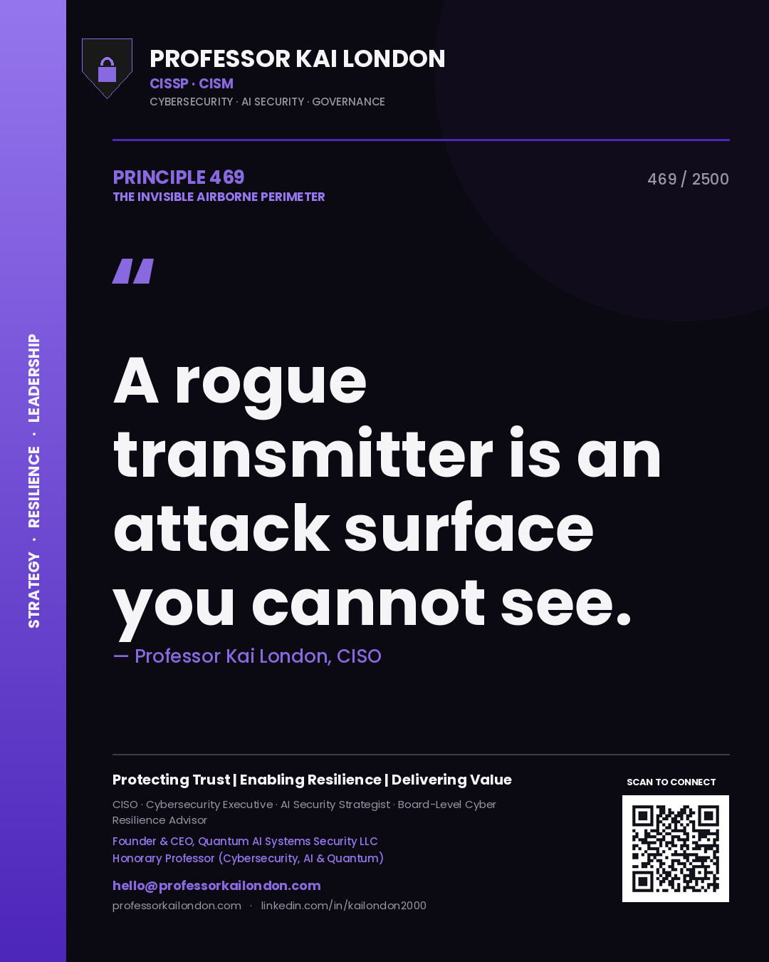Professor Kai London principle 469: A rogue transmitter is an attack surface you cannot see.