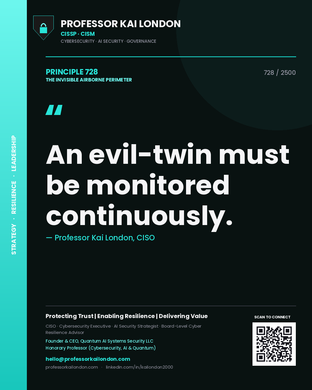 Professor Kai London principle 728: An evil-twin must be monitored continuously.
