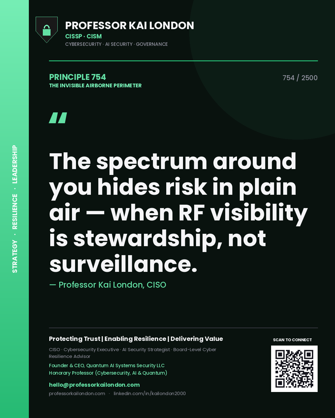 Professor Kai London principle 754: The spectrum around you hides risk in plain air — when RF visibility is stewardship, not surveillance.
