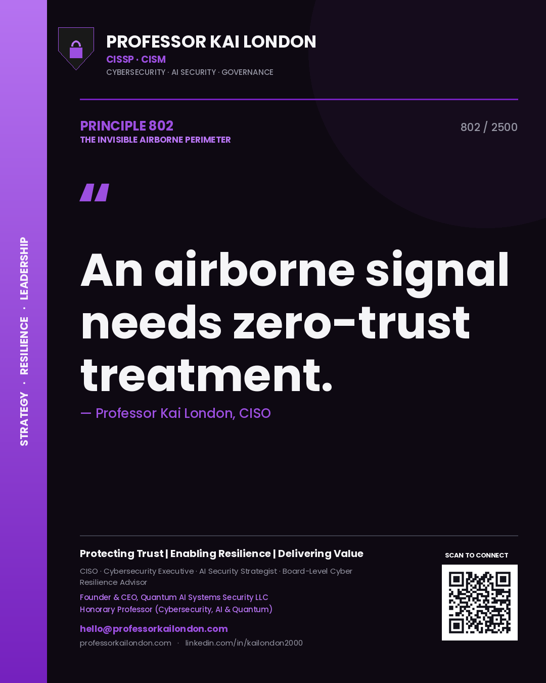 Professor Kai London principle 802: An airborne signal needs zero-trust treatment.