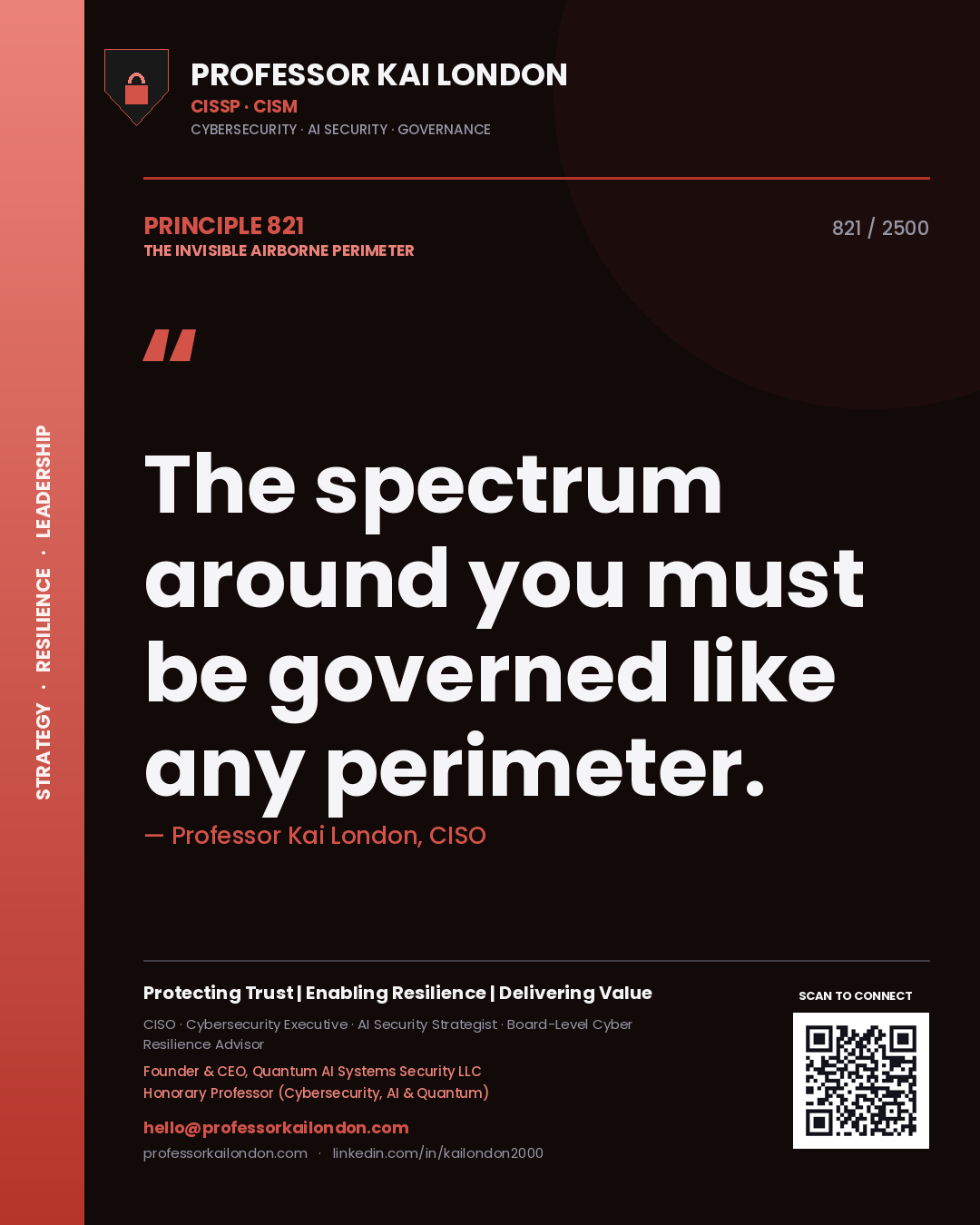 Professor Kai London principle 821: The spectrum around you must be governed like any perimeter.