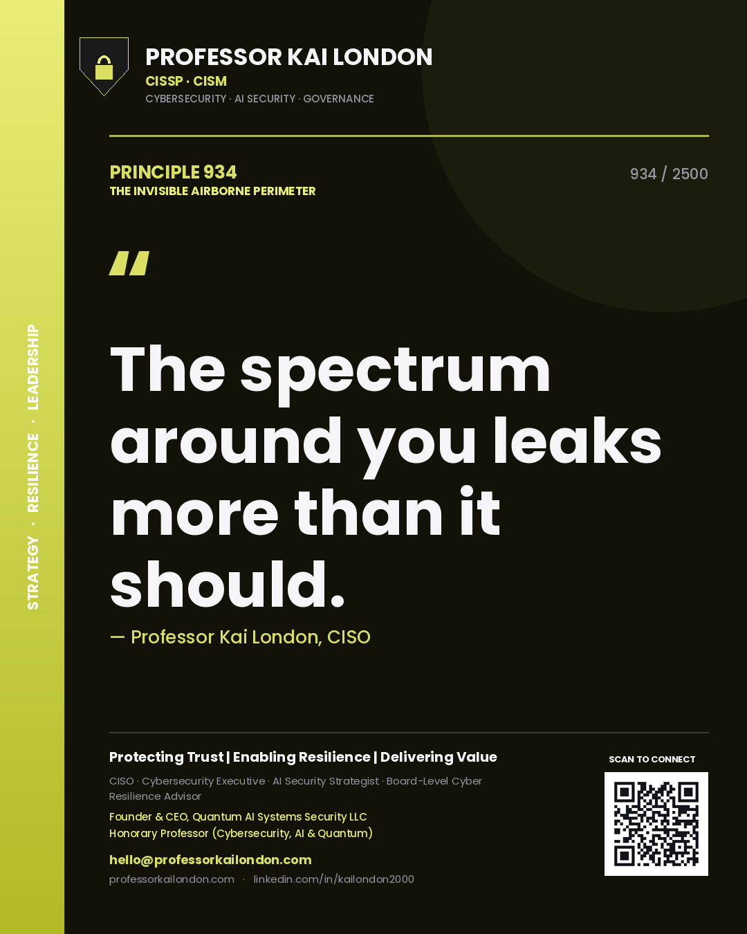 Professor Kai London principle 934: The spectrum around you leaks more than it should.
