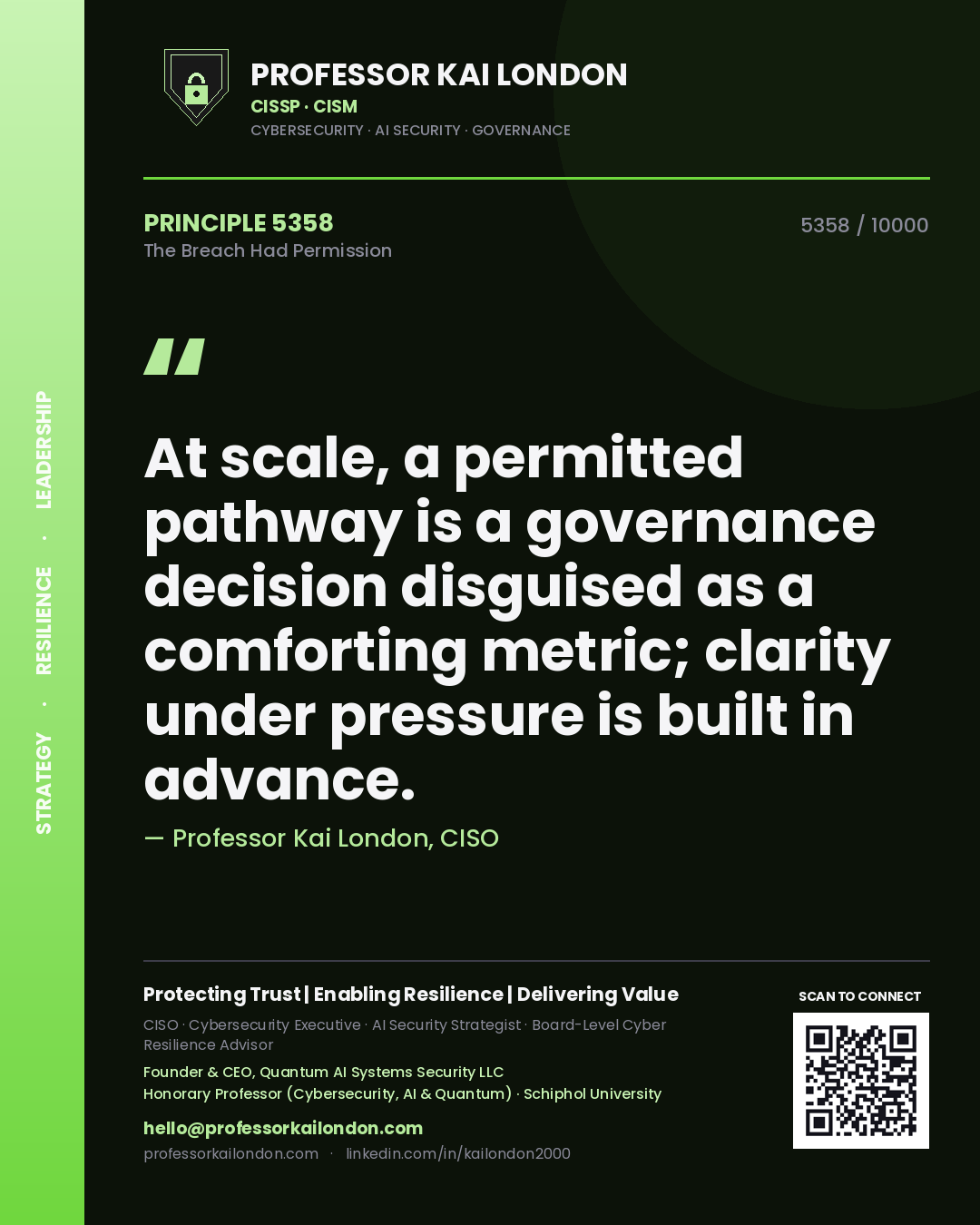 Professor Kai London principle 5358: At scale, a permitted pathway is a governance decision disguised as a comforting metric; clarity under pressure is built in advance.