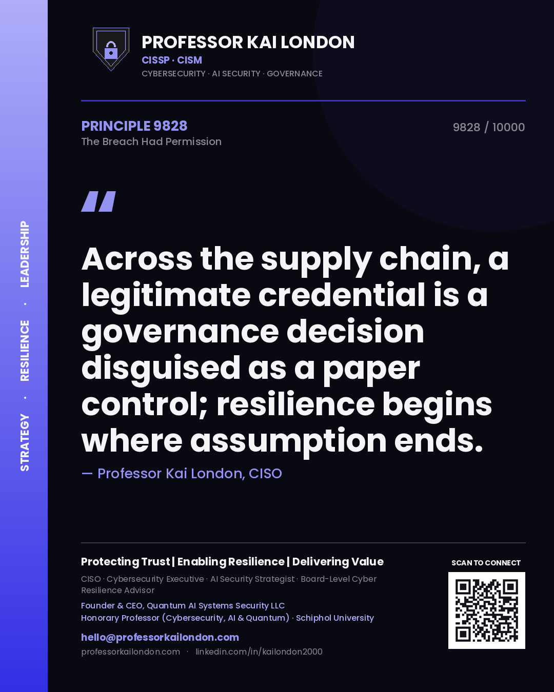 Professor Kai London principle 9828: Across the supply chain, a legitimate credential is a governance decision disguised as a paper control; resilience begins where assumption ends.