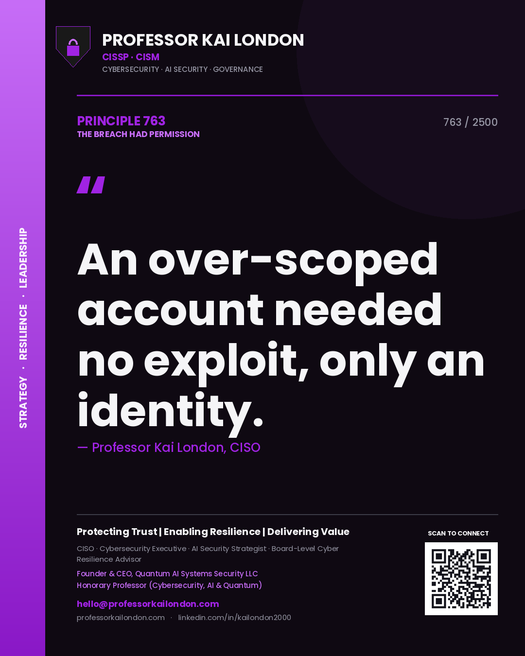 Professor Kai London principle 763: An over-scoped account needed no exploit, only an identity.