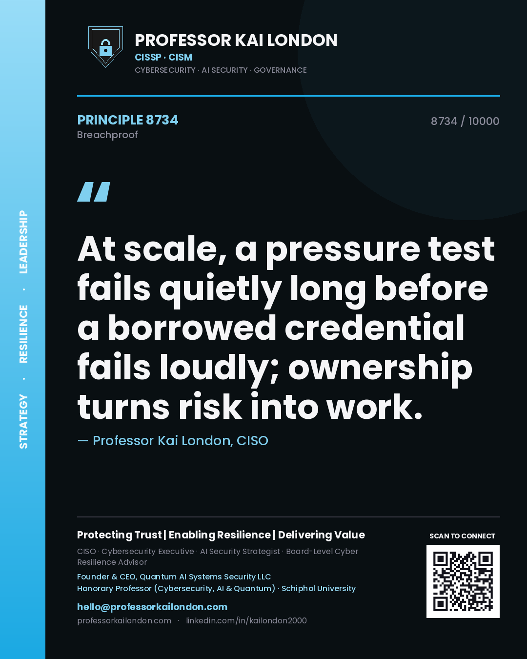 Professor Kai London principle 8734: At scale, a pressure test fails quietly long before a borrowed credential fails loudly; ownership turns risk into work.